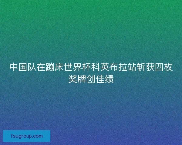 中国队在蹦床世界杯科英布拉站斩获四枚奖牌创佳绩