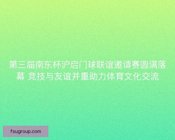 第三届南东杯沪启门球联谊邀请赛圆满落幕 竞技与友谊并重助力体育文化交流